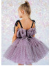 Tied Straps Polka Dot Tulle Sweet Flower Girl Dress